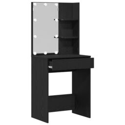 Berkfield Home LED Dressing Table in Black Oak, 60x40x140 cm, Made of Engineered Wood - Size: 60 x 40 x 140 cm - thumbnail 4