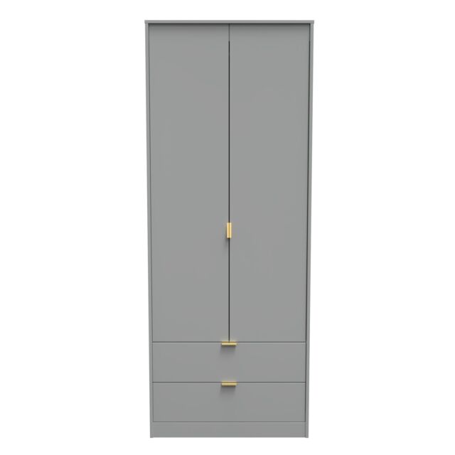 Ready Assembled 2 U Tamworth 2 Door 2 Drawer Wardrobe (Ready Assembled) in Dark Grey - image 1
