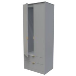 Ready Assembled 2 U Tamworth 2 Door 2 Drawer Wardrobe (Ready Assembled) in Dark Grey - thumbnail 5