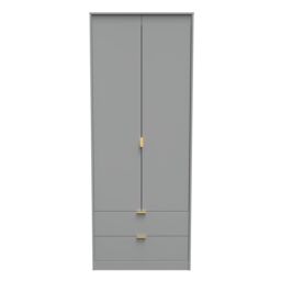 Ready Assembled 2 U Tamworth 2 Door 2 Drawer Wardrobe (Ready Assembled) in Dark Grey - thumbnail 1
