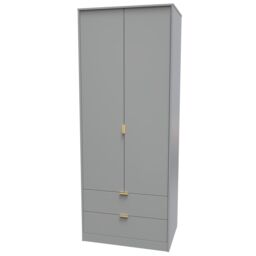 Ready Assembled 2 U Tamworth 2 Door 2 Drawer Wardrobe (Ready Assembled) in Dark Grey - thumbnail 3