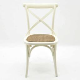 Minster French Cross Back Dining Chair - Wood - L46 x W49 x H88 cm in White - Size: 1 Pack - thumbnail 2