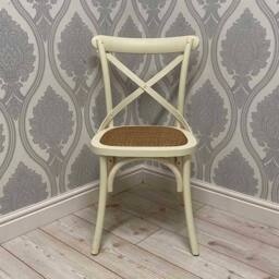 Minster French Cross Back Dining Chair - Wood - L46 x W49 x H88 cm in White - Size: 1 Pack - thumbnail 6