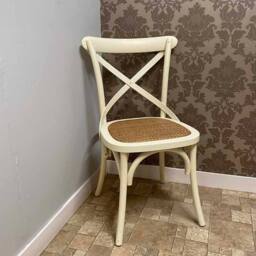 Minster French Cross Back Dining Chair - Wood - L46 x W49 x H88 cm in White - Size: 1 Pack - thumbnail 4