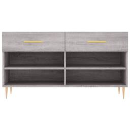 Berkfield Home Shoe Bench Grey Sonoma 102x35x55 cm Engineered Wood - Size: 102 x 35 x 55 cm - thumbnail 6