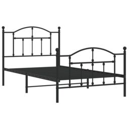 Berkfield Home Metal Bed Frame with Headboard & Footboard Black 100x190 cm - thumbnail 4