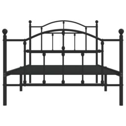 Berkfield Home Metal Bed Frame with Headboard & Footboard Black 100x190 cm - thumbnail 5