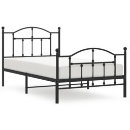 Berkfield Home Metal Bed Frame with Headboard & Footboard Black 100x190 cm - thumbnail 2