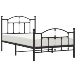 Berkfield Home Metal Bed Frame with Headboard & Footboard Black 100x190 cm - thumbnail 3