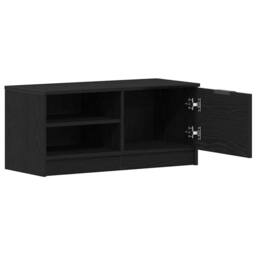 Berkfield Home TV Cabinet Black Oak 80x35x36, 5 cm Engineered Wood - thumbnail 3