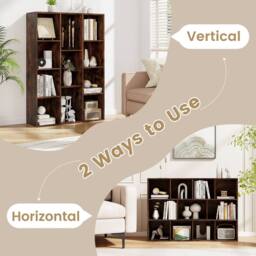 Costway 11 Cubes Bookcase Modern Geometric Bookshelf Book Storage Organizer in Brown - thumbnail 5