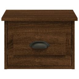 Berkfield Home Wall-mounted Bedside Cabinet Brown Oak 41.5x36x28cm - Size: 41.5x36x28 cm - thumbnail 6