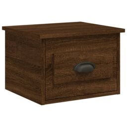 Berkfield Home Wall-mounted Bedside Cabinet Brown Oak 41.5x36x28cm - Size: 41.5x36x28 cm - thumbnail 2