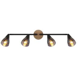 Netlighting Mubby Ceiling Spotlight Bar Matt Black Smoke Glass Shade 4x E14 - thumbnail 3