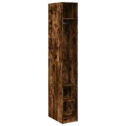 Berkfield Home Wardrobe Smoked Oak 30x50x200 cm Engineered Wood in Brown - Size: 30 x 50 x 200 cm - thumbnail 2