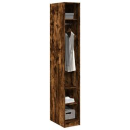 Berkfield Home Wardrobe Smoked Oak 30x50x200 cm Engineered Wood in Brown - Size: 30 x 50 x 200 cm - thumbnail 3