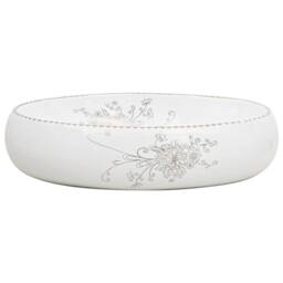 Berkfield Home Durable Countertop Basin White Oval 59x40x15 cm Ceramic - Size: 59 x 40 x 15 cm
