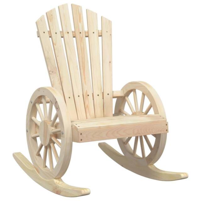 Berkfield Home Rocking Adirondack Chair Solid Wood Fir in Light Oak - image 1
