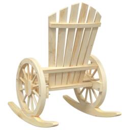 Berkfield Home Rocking Adirondack Chair Solid Wood Fir in Light Oak - thumbnail 6