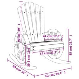 Berkfield Home Rocking Adirondack Chair Solid Wood Fir in Light Oak - thumbnail 9