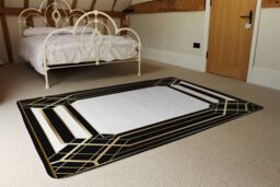 Benjamin Tate Design Art Deco Black Frame Designer Rug in Natural - Size: Large - thumbnail 3
