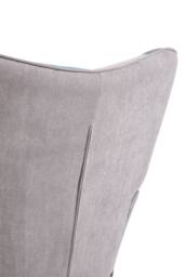 H&O Direct Blue Colour Block Upholstered Wingback Armchair with Footstool - thumbnail 4