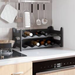 Berkfield Home Wine Rack for 12 Bottles PP Stackable in Charcoal