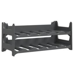 Berkfield Home Wine Rack for 12 Bottles PP Stackable in Charcoal - thumbnail 2