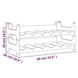 Berkfield Home Wine Rack for 12 Bottles PP Stackable in Charcoal - thumbnail 6