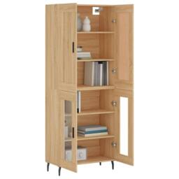 Berkfield Home Highboard Sonoma Oak 69.5x34x180 cm Engineered Wood in Natural - thumbnail 3