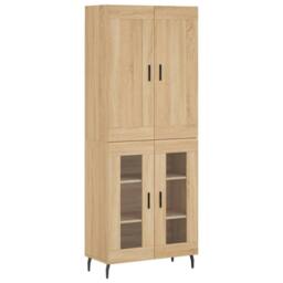 Berkfield Home Highboard Sonoma Oak 69.5x34x180 cm Engineered Wood in Natural - thumbnail 2