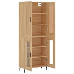 Berkfield Home Highboard Sonoma Oak 69.5x34x180 cm Engineered Wood in Natural - thumbnail 4