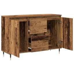 Berkfield Home Sideboard with Doors & Drawers Old Wood 101, 5x35x70 cm in Brown - Size: 5 x 35 x 70 cm - thumbnail 5