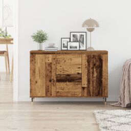 Berkfield Home Sideboard with Doors & Drawers Old Wood 101, 5x35x70 cm in Brown - Size: 5 x 35 x 70 cm - thumbnail 4