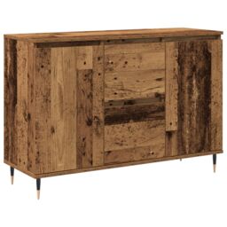 Berkfield Home Sideboard with Doors & Drawers Old Wood 101, 5x35x70 cm in Brown - Size: 5 x 35 x 70 cm - thumbnail 2