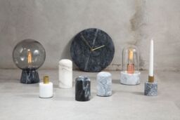 Orsina Nordic Style Bell Lamp With Marble Base, Marble Construction Of Bedside Table Light, Sleek Modern Lamp in Grey - thumbnail 2