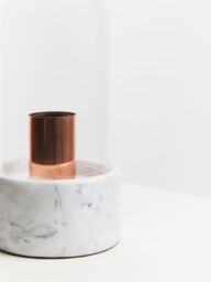Orsina Nordic Style Bell Lamp With Marble Base, Marble Construction Of Bedside Table Light, Sleek Modern Lamp in Grey - thumbnail 6