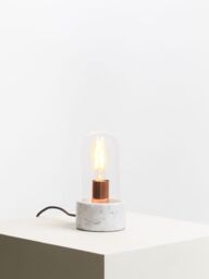 Orsina Nordic Style Bell Lamp With Marble Base, Marble Construction Of Bedside Table Light, Sleek Modern Lamp in Grey - thumbnail 5