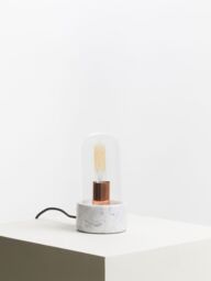 Orsina Nordic Style Bell Lamp With Marble Base, Marble Construction Of Bedside Table Light, Sleek Modern Lamp in Grey - thumbnail 4