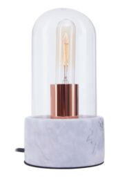 Orsina Nordic Style Bell Lamp With Marble Base, Marble Construction Of Bedside Table Light, Sleek Modern Lamp in Grey - thumbnail 3
