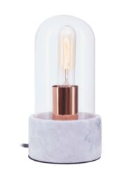 Orsina Nordic Style Bell Lamp With Marble Base, Marble Construction Of Bedside Table Light, Sleek Modern Lamp in Grey