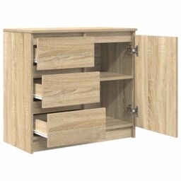 Berkfield Home Sideboard with Drawer Sonoma Oak 71x35x65 cm Engineered Wood in Brown - Size: 71 x 35 x 65 cm - thumbnail 5