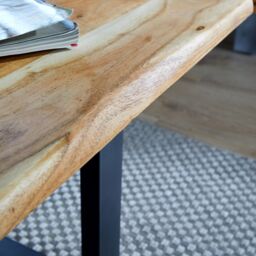 Home Source Live Edge Coffee Table Solid 26mm Acacia Top Black Metal Legs Home Furniture in Natural - thumbnail 5