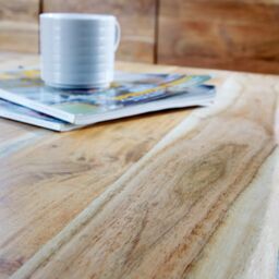Home Source Live Edge Coffee Table Solid 26mm Acacia Top Black Metal Legs Home Furniture in Natural - thumbnail 6