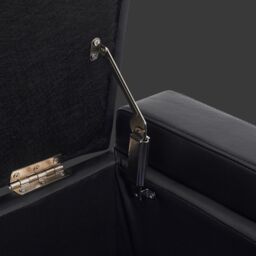 Home Republic Faux Leather Ottoman Bench with Storage in Black - Size: Medium - thumbnail 4