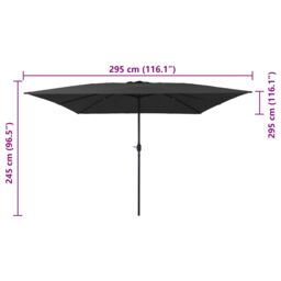 Berkfield Home Square Garden Parasol 295x245 cm Anthracite - thumbnail 7