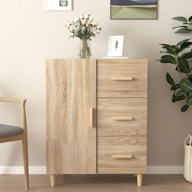 Berkfield Home Sideboard Sonoma Oak 69.5x34x90 cm Engineered Wood in Brown - image 1