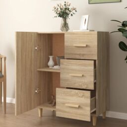 Berkfield Home Sideboard Sonoma Oak 69.5x34x90 cm Engineered Wood in Brown - thumbnail 3