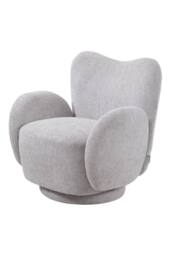 H&O Direct Modern Chenille Swivel Armchair in Light Grey - thumbnail 3