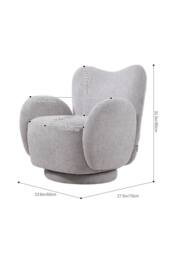 H&O Direct Modern Chenille Swivel Armchair in Light Grey - thumbnail 2